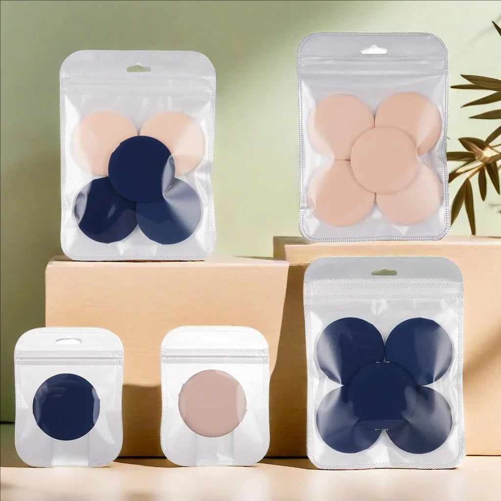 Dry Wet Round Air MJ Mini Cushion Puff Thin Lightweight Foundation SpongeDual-Use Quake