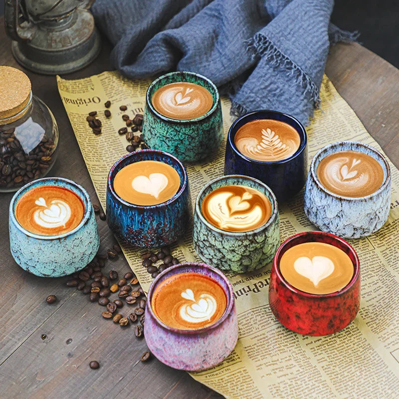 Small ceramic coffee cup, office and home latte art cup, personal hand warmer water cup Quake
