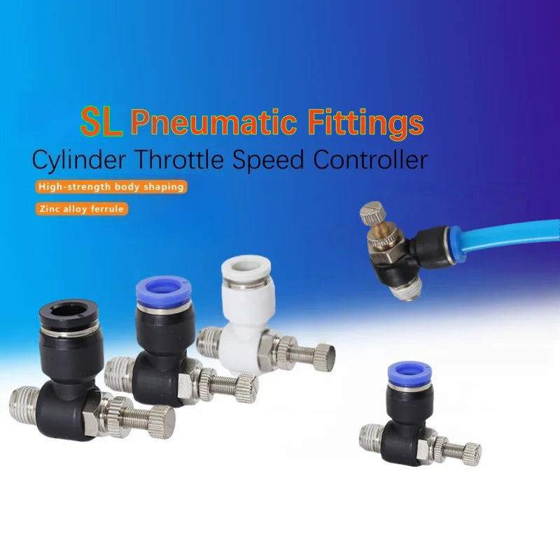 Pneumatic quick connect connector SL /SA 4 6 8 10 12mm M5 "1/8" 1/4 "3/8" 1/2 air speed regulating valve Accelerator valve Quake