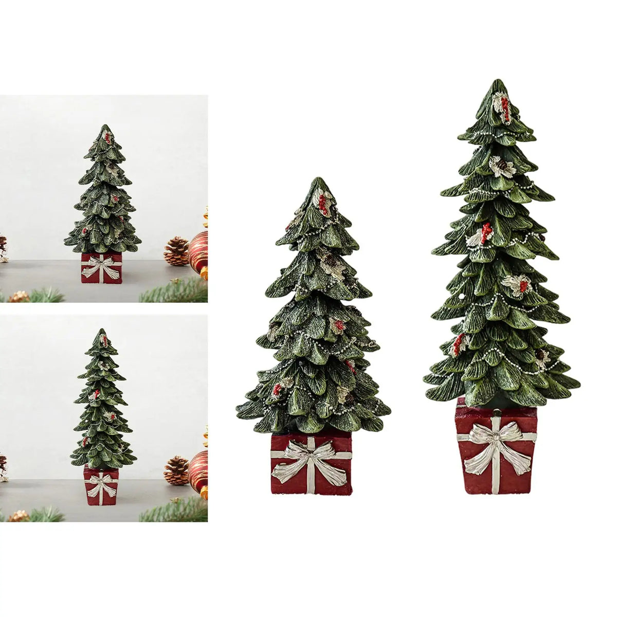 Tabletop Christmas Tree Figurine Christmas Decoration for Desk Living Room Quake