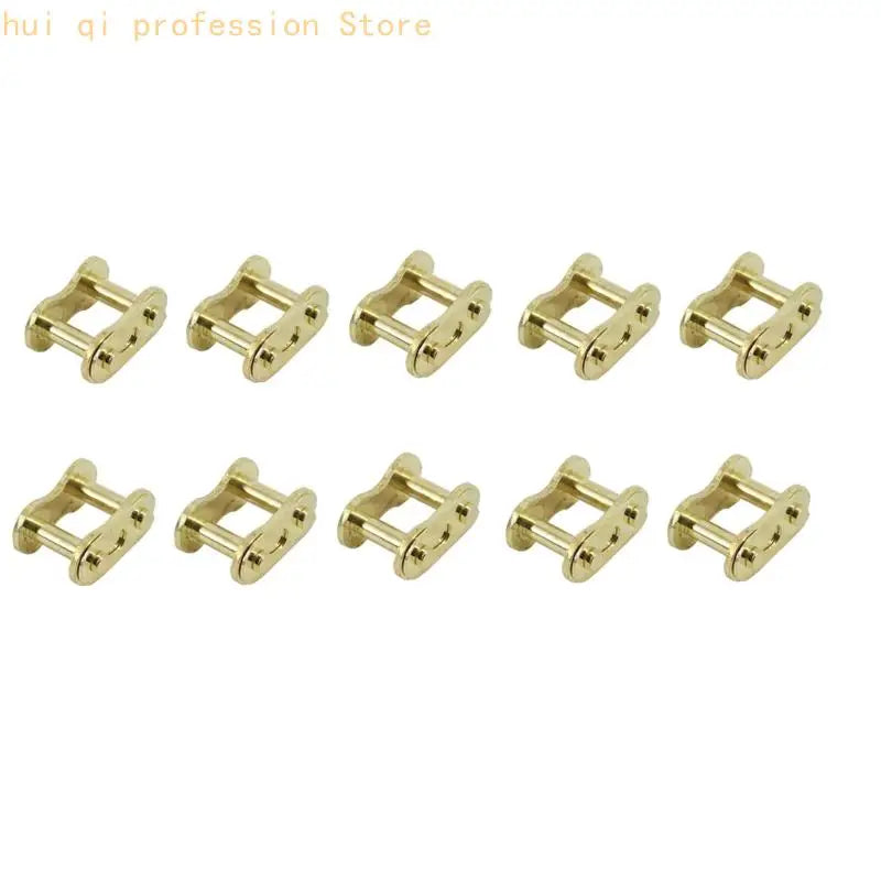Chain Connector Chain Joining Clip 10 Pack, Gold Metal Part for Motorcycle Repair, Spare Supply, and Routine Service H8WE Quake 530 CN