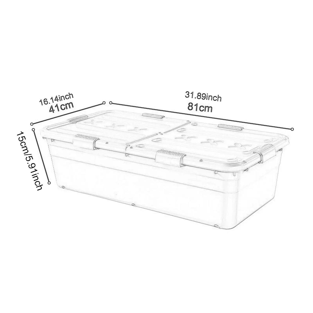 under Bed Storage Box Storage Bin with Lid Practical Kids Toy Storage Bin Container Closet Organizer for Study Room Dorm Home Quake