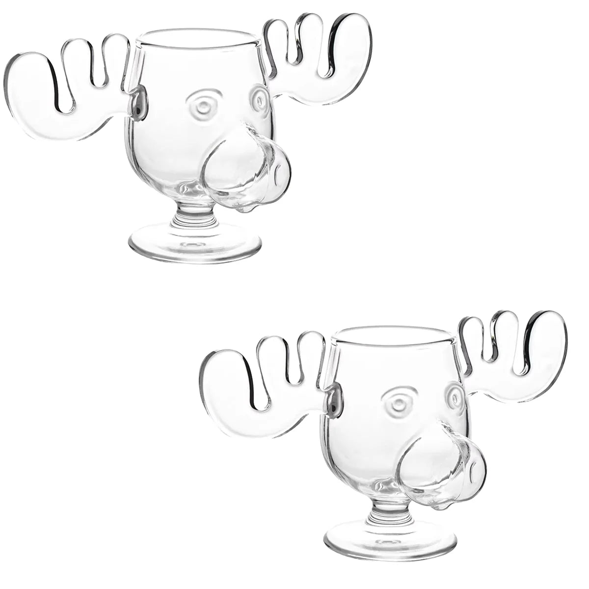 YWDL Elk Wine Glass Cocktail Juice Cup Reindeer Mug Wine Beer Water Milk Whiskey Glasses Drinkware Shot Cups Christmas Gift Quake 2pcs 240ml