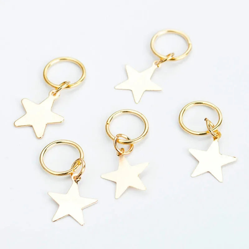 Metal Hair Braiding Rings Dreadlock Beads & Cuffs 5–8 Pcs