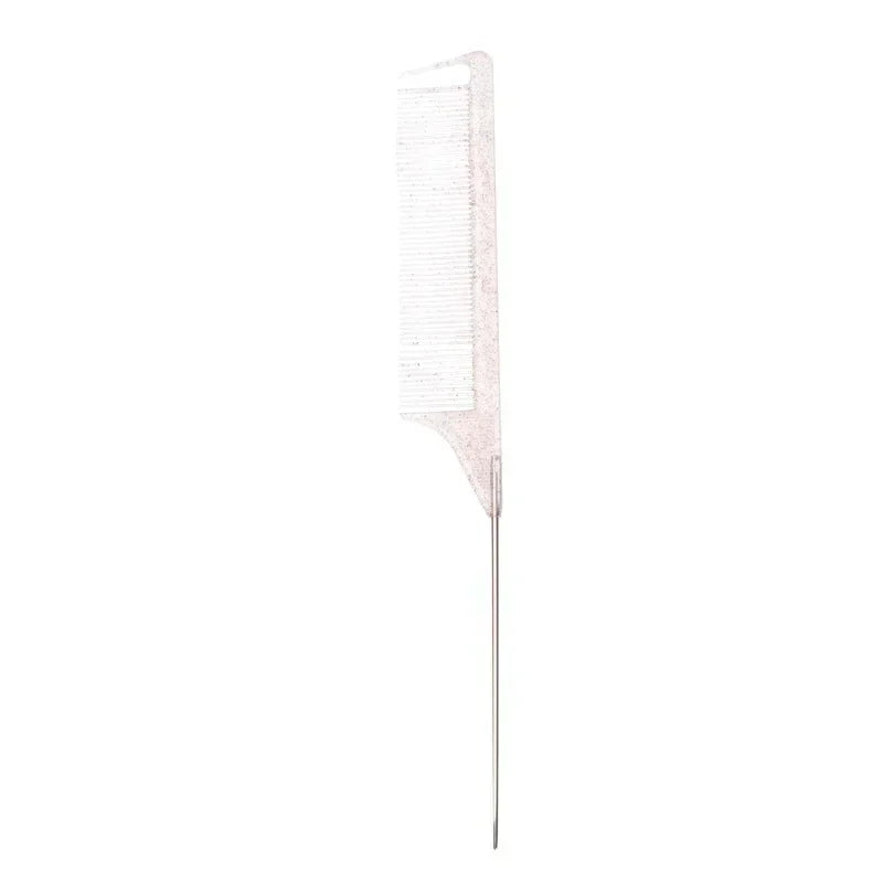 Steel Needle Professional Styling Plastic Heat Resistant Anti-Static Braiding Rat Tail Curved Parting Comb Barber Accessories Quake si s orange