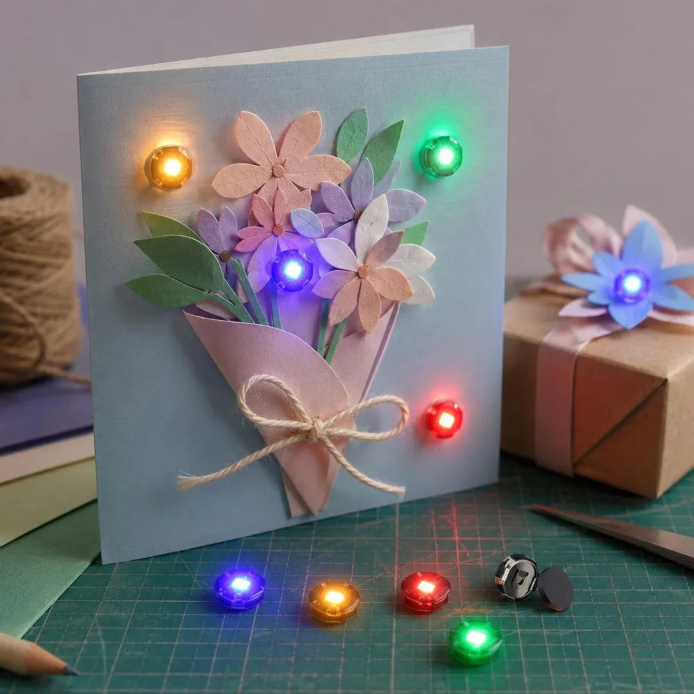 10/1PCS Miniature Wireless Magnetic Light Model Srong Bright Single Lamp with Button Battery DIY Handmade Decorative Lamp Wires Quake