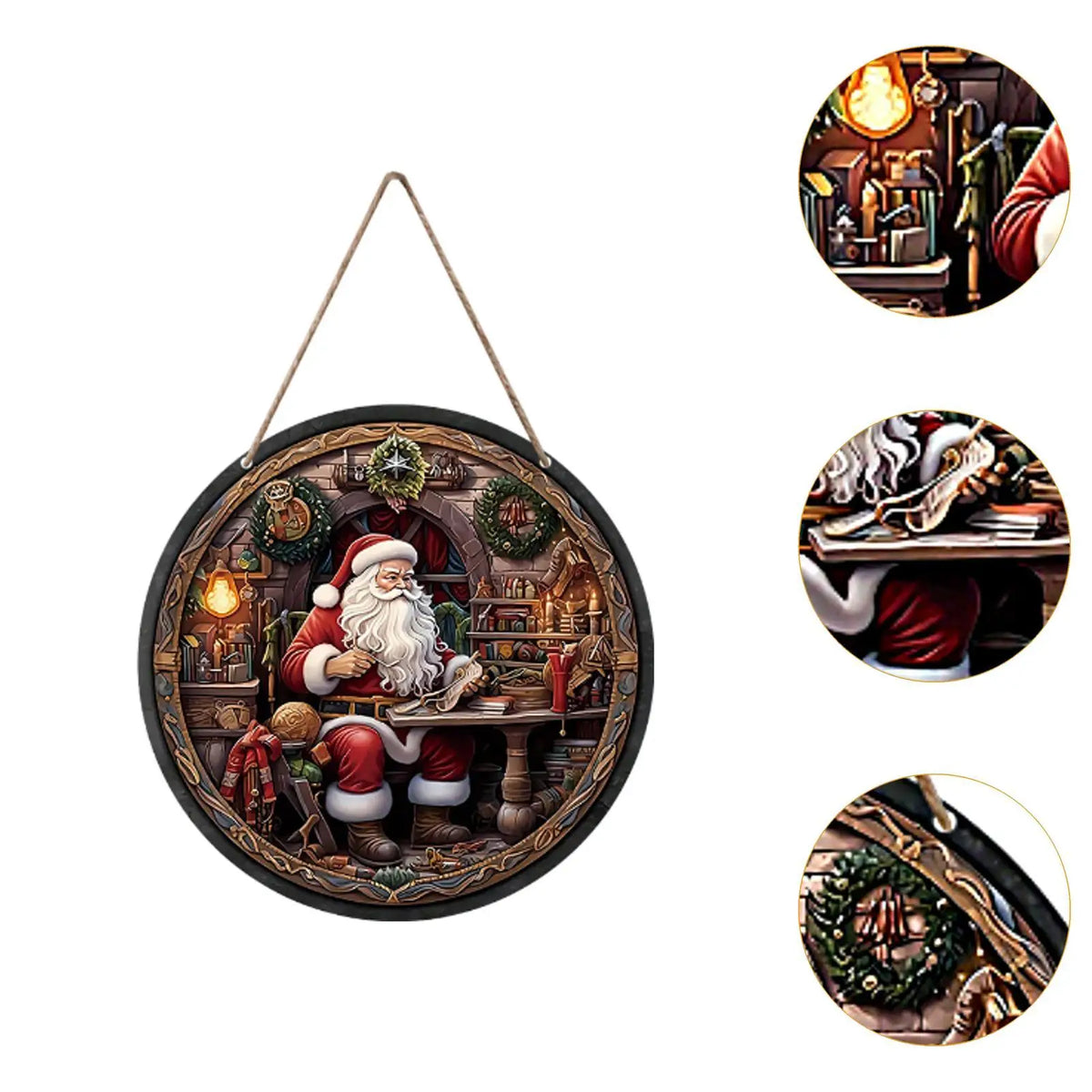 3x Christmas Ornaments for Tree Living Room Ornament Gift Celebrations Indoor Outdoor Farmhouse Mom Dad Santa Claus Ornaments Quake