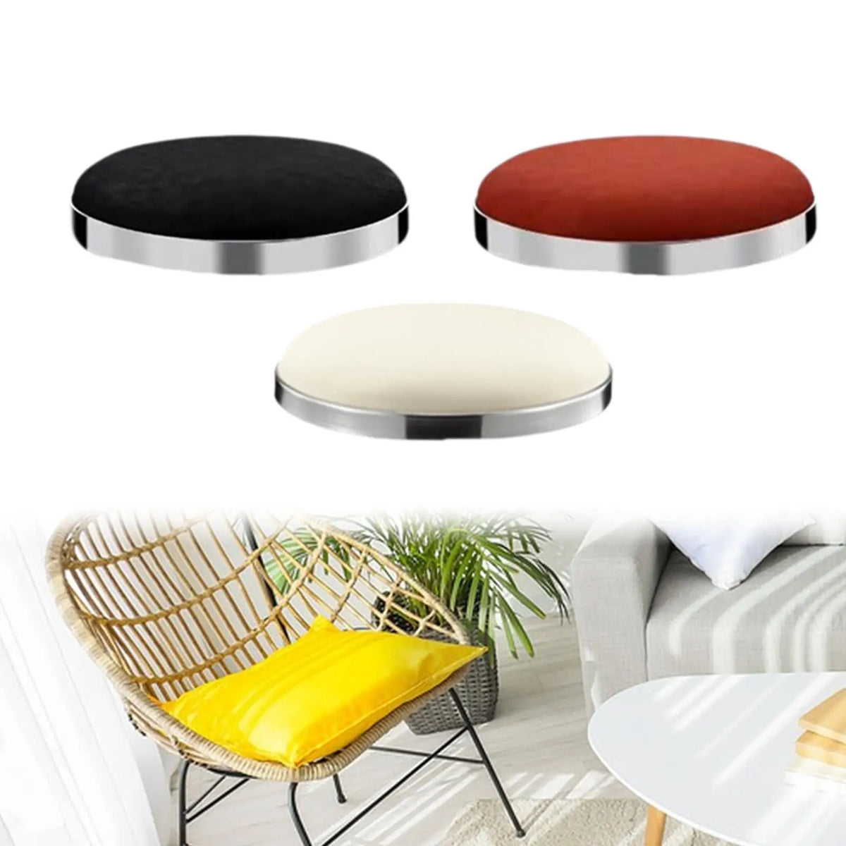 Round Seat Restaurant Salon PU Leather Bar Comfortable Diameter 33cm Club Easy to Install Store Repair Parts Stool Seat Top Quake