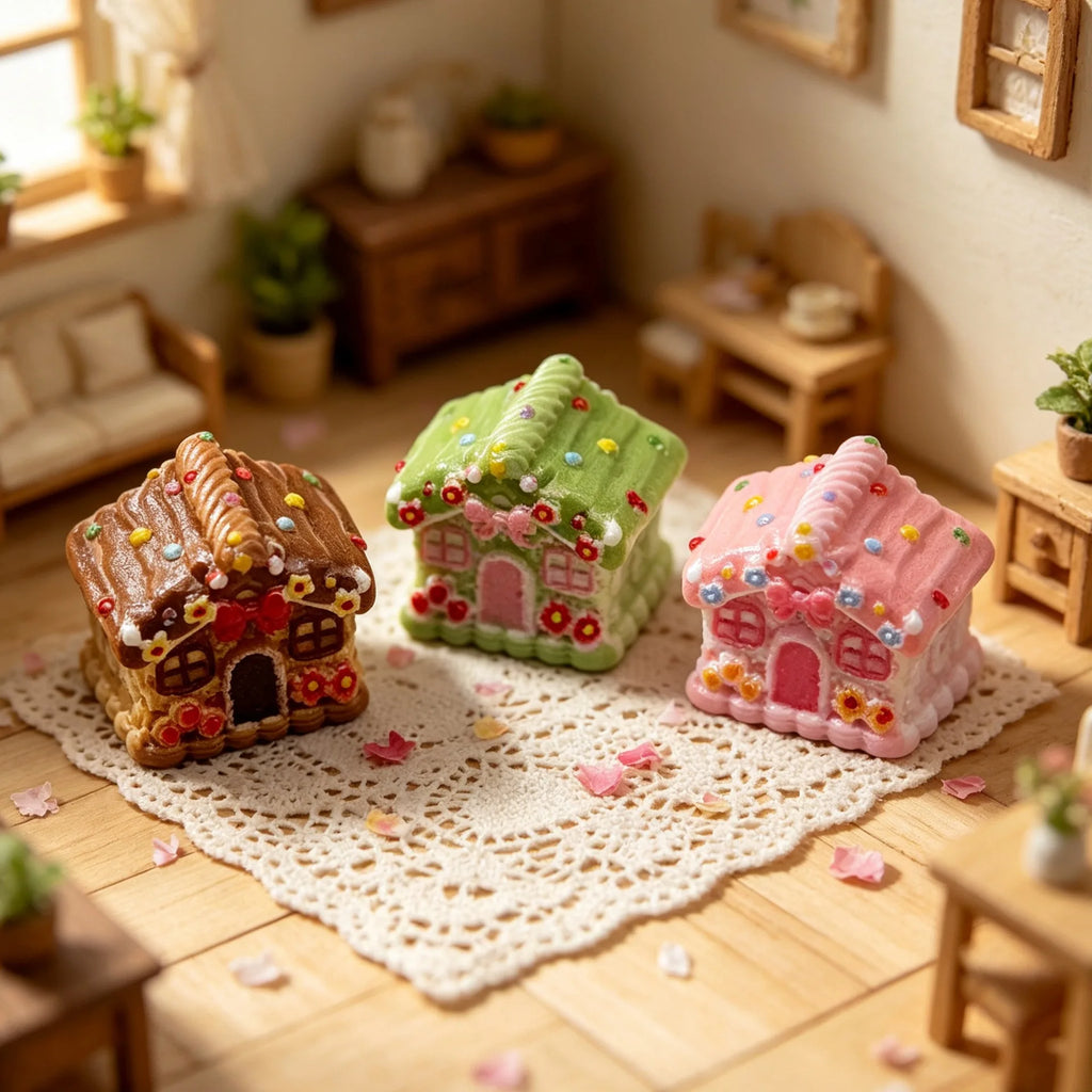 20Pcs Miniature Cute Woodland House Resin For Micro Landscape Simulation Desk Model DIY Play Toys Decor Dollhouse Accessories Quake