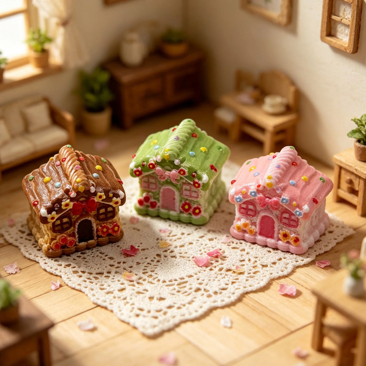 20Pcs Miniature Cute Woodland House Resin For Micro Landscape Simulation Desk Model DIY Play Toys Decor Dollhouse Accessories Quake