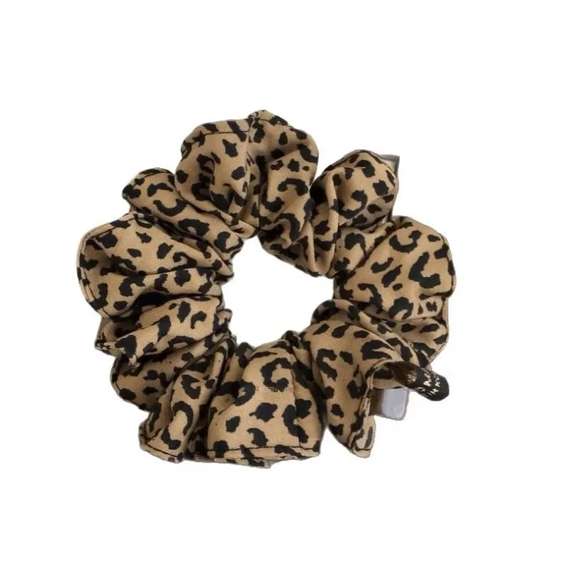 Korean Fabric Leopard Print Small Intestine Ring Headband New High Elastic Hair Band Women's Rubber Band Hair Accessories Quake