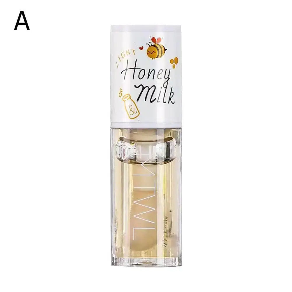 Korean Kawaii Lip gloss Honey Peach Lip Oil Long Lasting Non-sticky Moisturizing Vitamin E Lip Tint Lip Plumper Lip Care Serum Quake 01