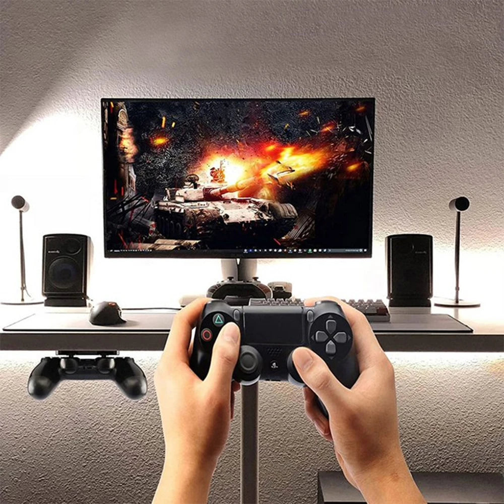 Hanging Storage Rack for PS5/PS4 Acrylic Controller Under Table Game Controller Holder Handle Bracket Stand for Sony Dualsense Quake