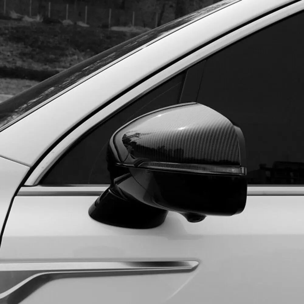 For Kia Sorento 2021 2022 Car Rearview Side Mirror Cover Wing Cap Exterior Door Rear View Case Trim Sticker Carbon Fiber Silver Quake