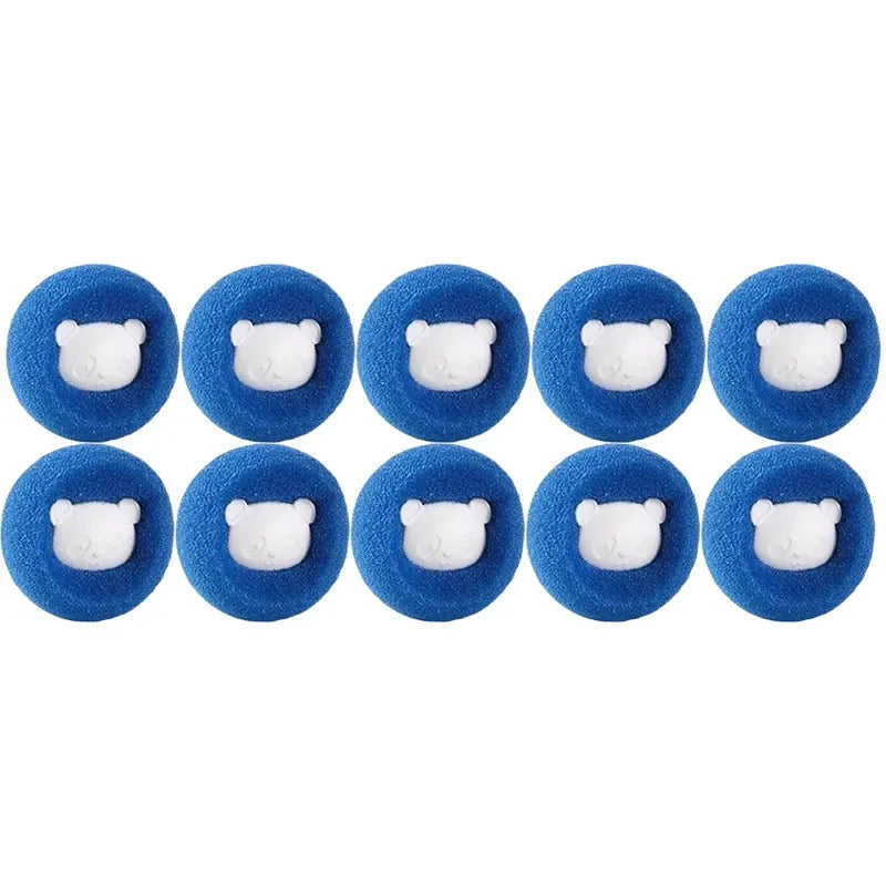 Cute Pet Hair Remover Reusable Ball Laundry Washing Machine Filter Wool Sticker Cat Hair Remover Pet Fur Lint Catcher Home Quake Blue 10pcs