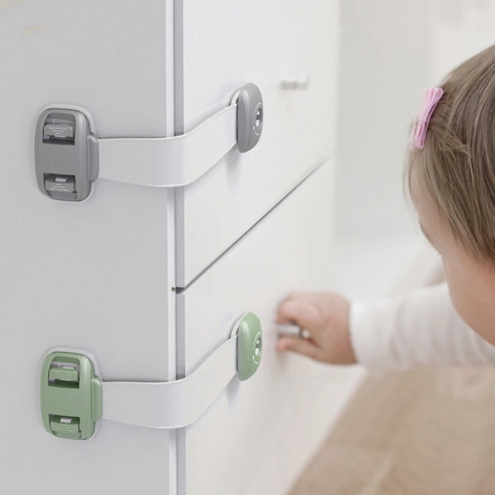 3pcs/lot Children Security Protector Baby Care Multi-function Child Baby Safety Lock Cupboard Cabinet Door Drawer Safety Locks Quake