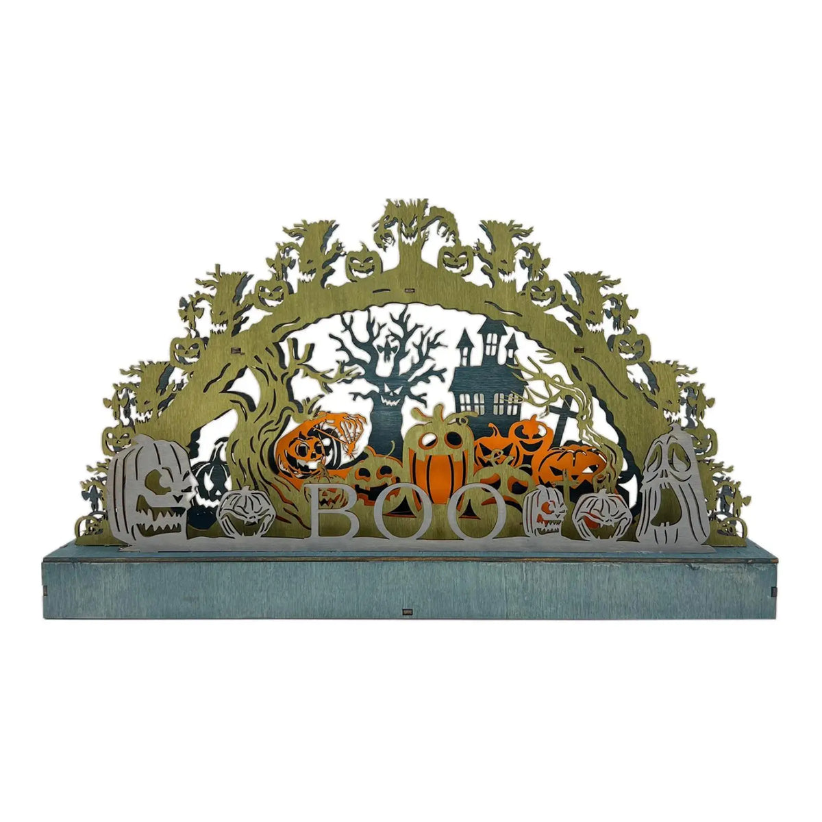 Halloween Tabletop Decoration Wooden Craft for Dinner Party Halloween Themed Quake Style D