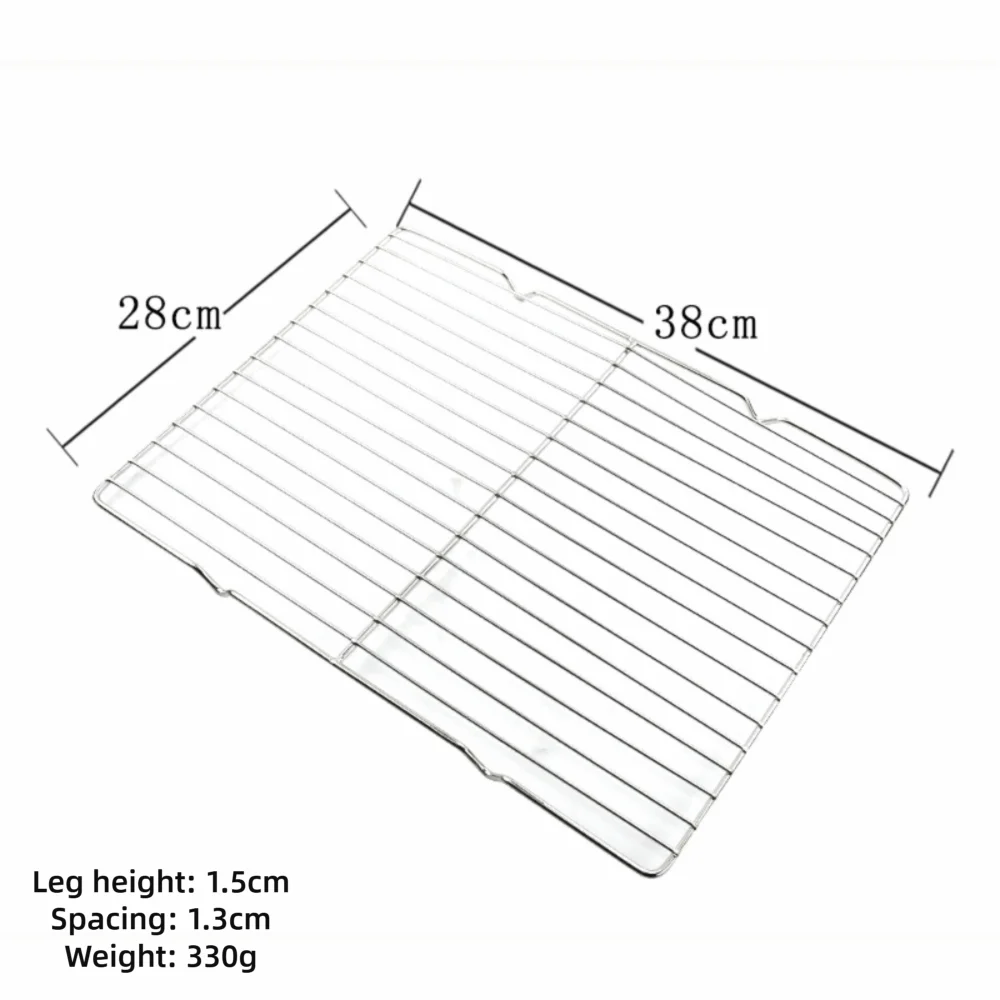 New Stainless Steel Cooling Rack Non-stick Silver Baking Tray Grill Plate Quake 38x28cm