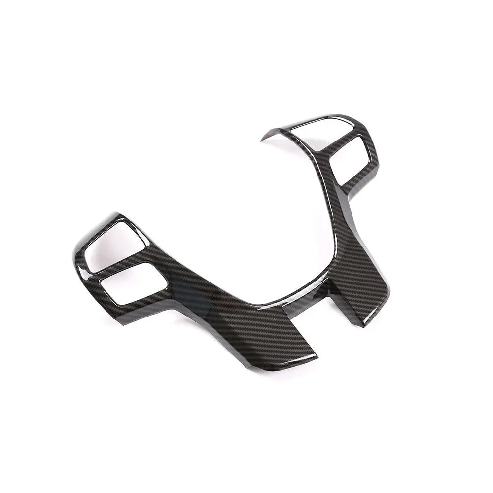 For Ford Everest Ranger 2015-2022 ABS Carbon Fiber Style Inner Car Steering Wheel Cover Trim Button Panel Frame Sticker Decor Quake Carbon