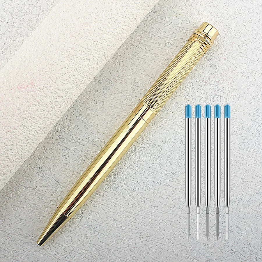 Luxury Pen 163 Smooth Gold Silver Black Office Ballpoint Pen New Student School Stationery Supplies Pens for Writing Quake