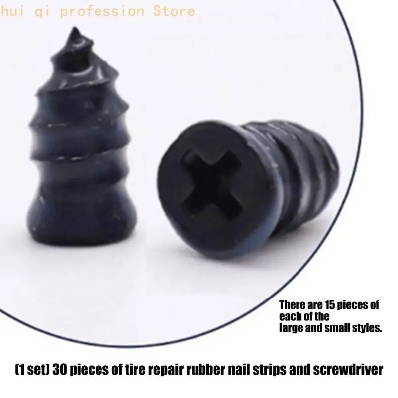 Carbon Steel Tire Plug With 30 Rubber Nails And Screwdriver For Vehicle H8WE Quake
