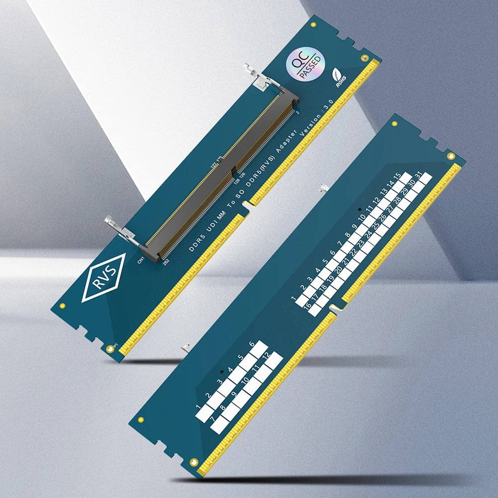 Mainland China Origin DDR5 U-DIMM Adapter Card for Desktop Computers in Blue Support Wireless Earbuds and Bluetooth Headphones Quake
