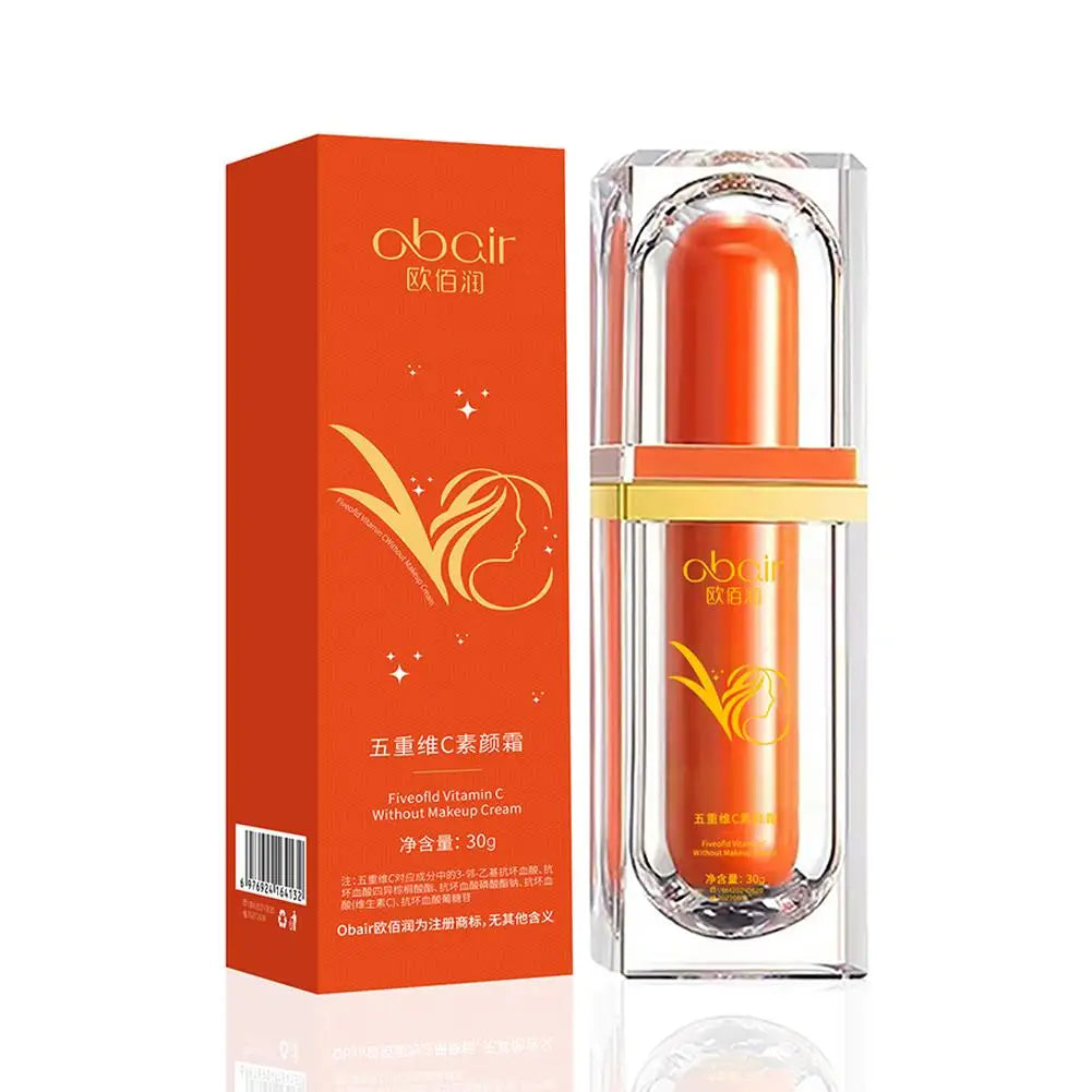 Five Vitamin C Tone Up Cream Vitamin C BB Cream Hydrating Face Moisturizer Conceal Pores Waterlight Makeup Lazy Concealer Quake 1PC