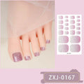 Toe Nail Stickers Full Nail Wraps Gradient Glitter Toenail Polish Strips for Women Shiny Self Adhesive Polish Gel Toenail Decals Quake E