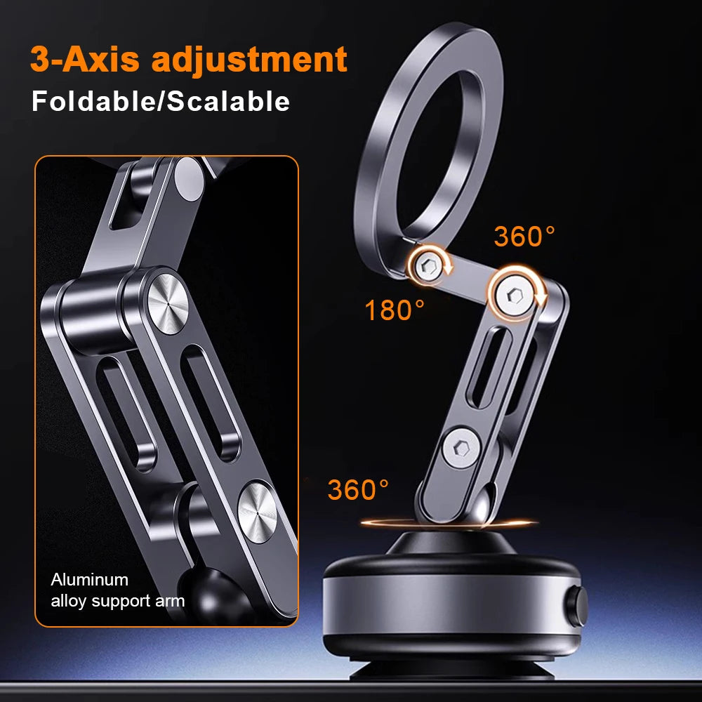 X93 Magnetic Phone Holder Rotating Folding Electric Vacuum Suction Mag Stand For Car Navigation Gym Kitchen Streaming Bracket Quake