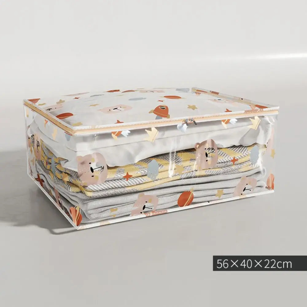 New Three-Dimensional Storage Bag Dustproof Large Capacity Clothes Organizer Transparent Waterproof Quilt Bag Household Quake Medium