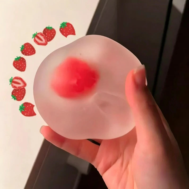 Strawberry Gummies Cute Girl Style High Appearance Reusable Stress Relief Squeezing Toy Slow Rebound Ventilation Toy Quake