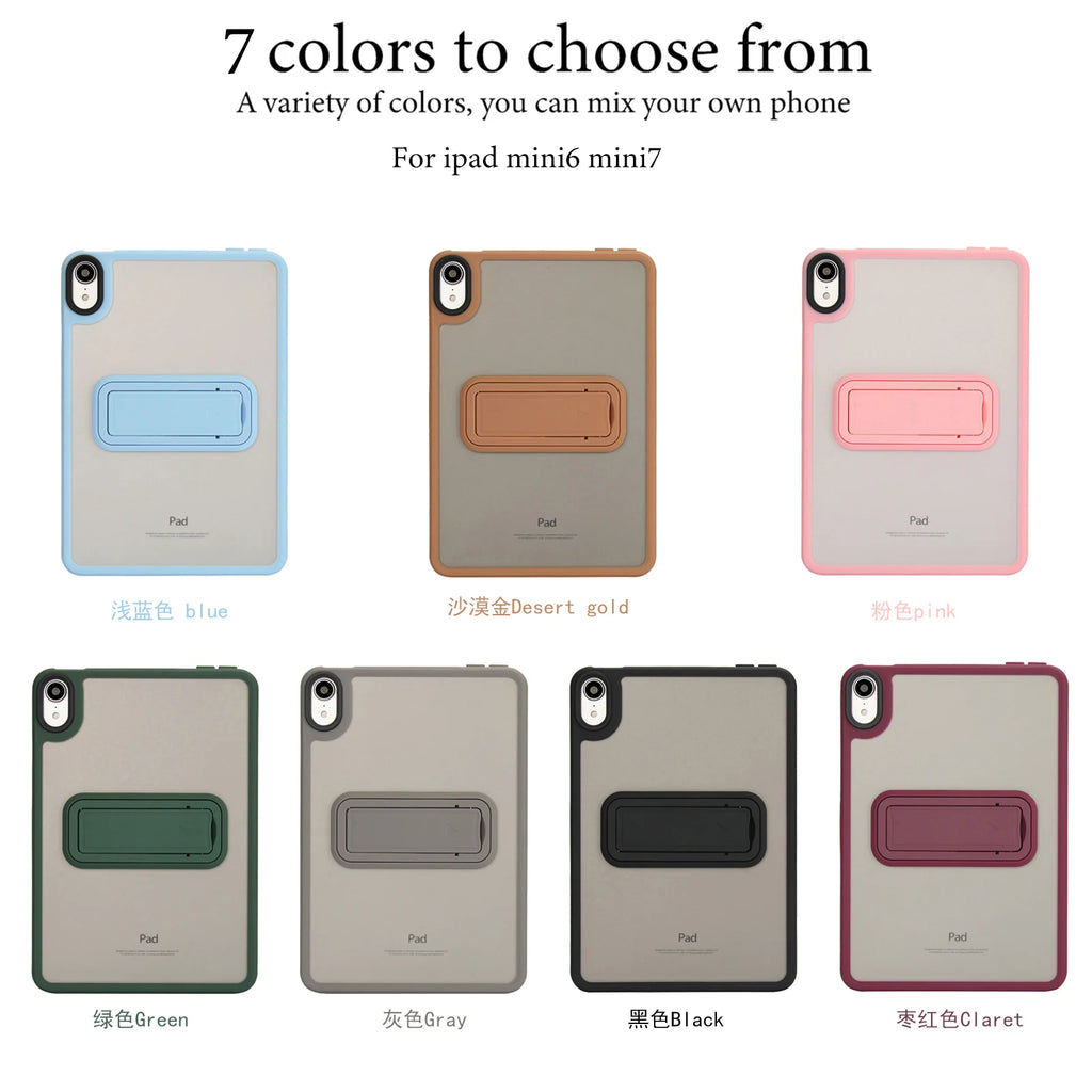 Multi-Angle Kickstand Protective Cover for iPad MINI 6/7 (2024) 8.3-inch & iPad MINI 4/5 (7.9-inch) Protection Case Quake