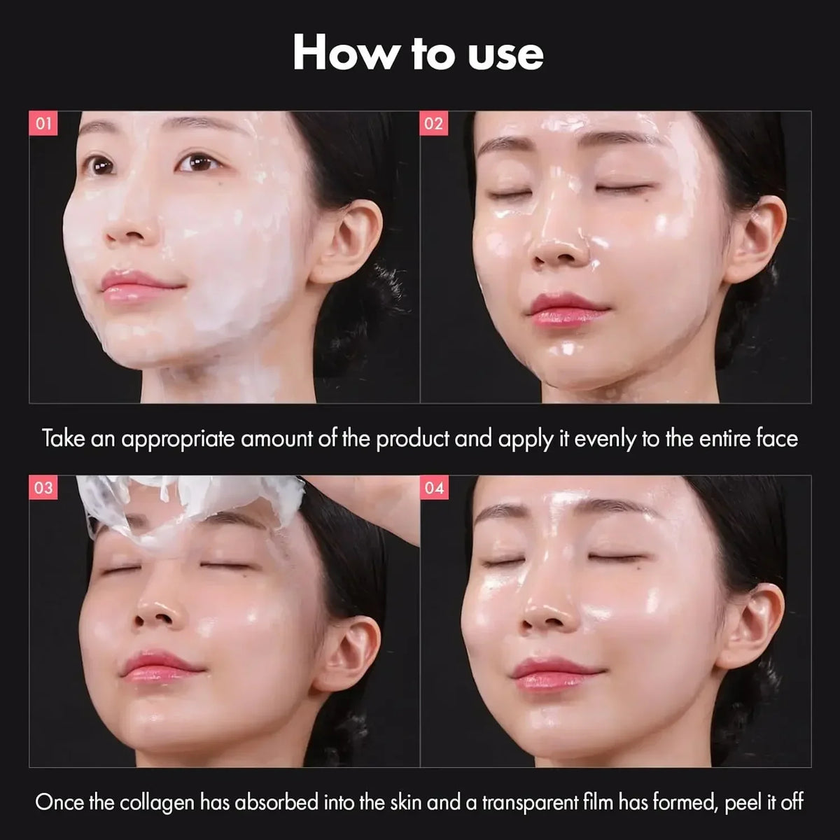 Real Collagen Fit, Collagen Wrapping Mask, Collagen 670,000ppm, Peel Off Facial Mask for elasticity, Hydrating, Glow, Glass Skin Quake