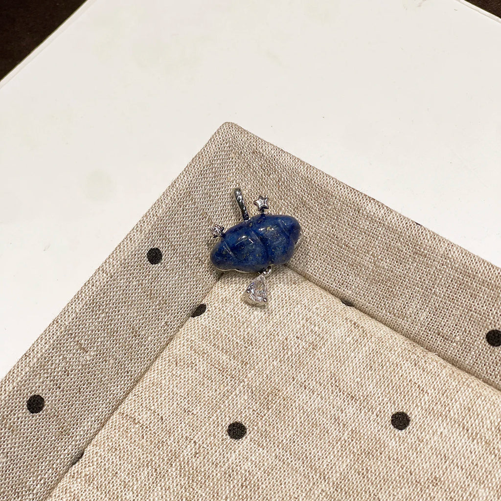 Natural Stone Star Diamond Pendant 19x24mm For Jewelry Making DIY Necklace Bracelet Earrings Chains Accessory Quake Lapis lazuli
