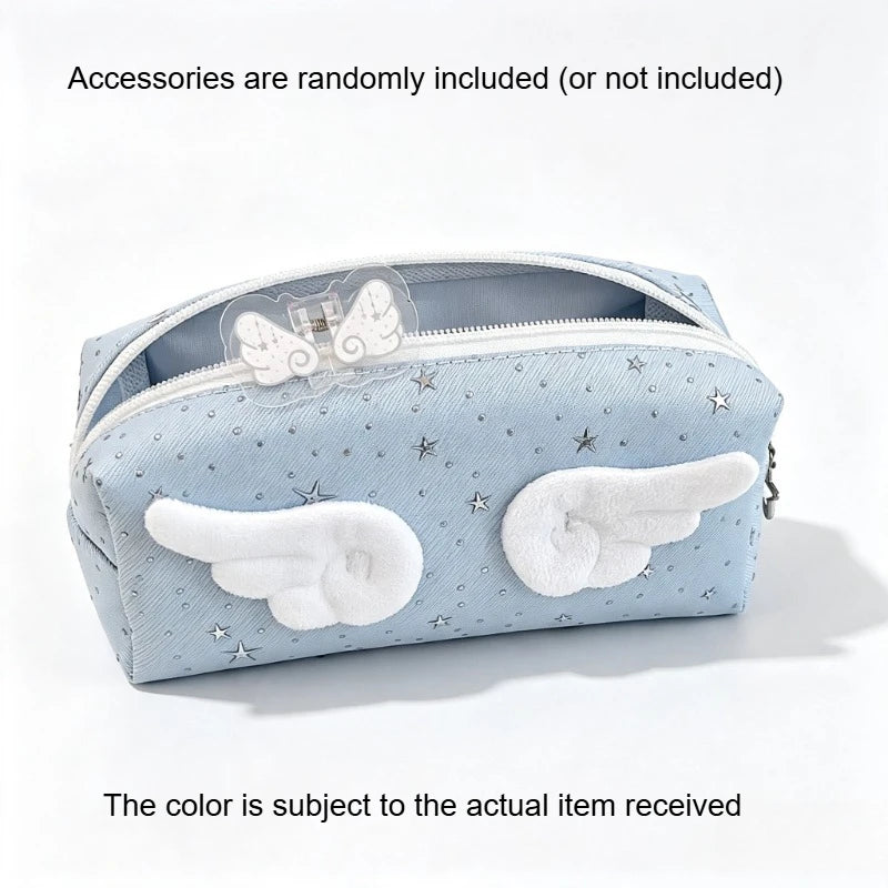 1pc Simple and Exquisite High Aesthetic Ins Style Student Stationery Storage Bag Makeup Bag Quake A