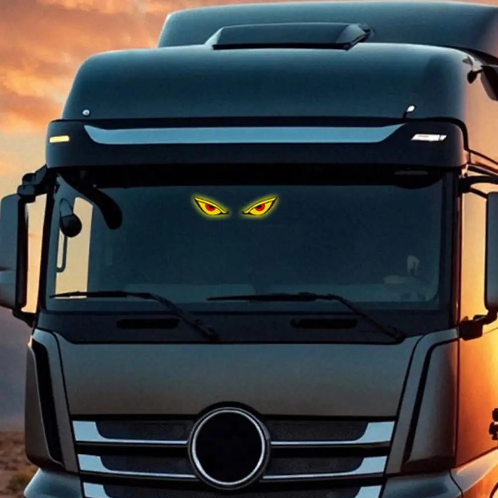 Solar Powered Demon Eye Neon Light Dynamic LED Car Triangle Window Warning Atmosphere Lamp Type C Rechargeable Quake