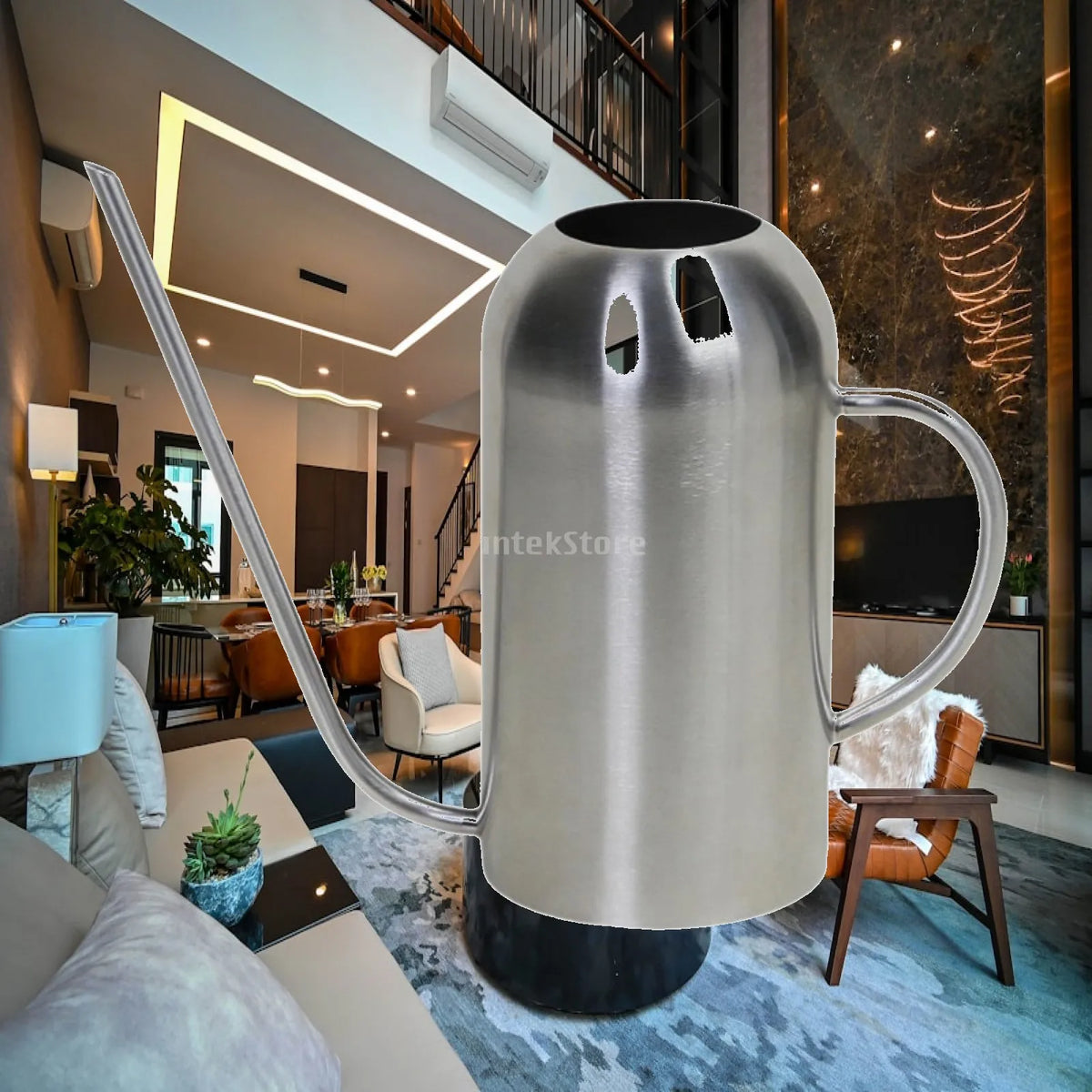 Leakproof Stainless Steel Watering Can with Ergonomic Handle Indoor Gardening Pot for Flowers Vegetables and Succulents Quake Default Title