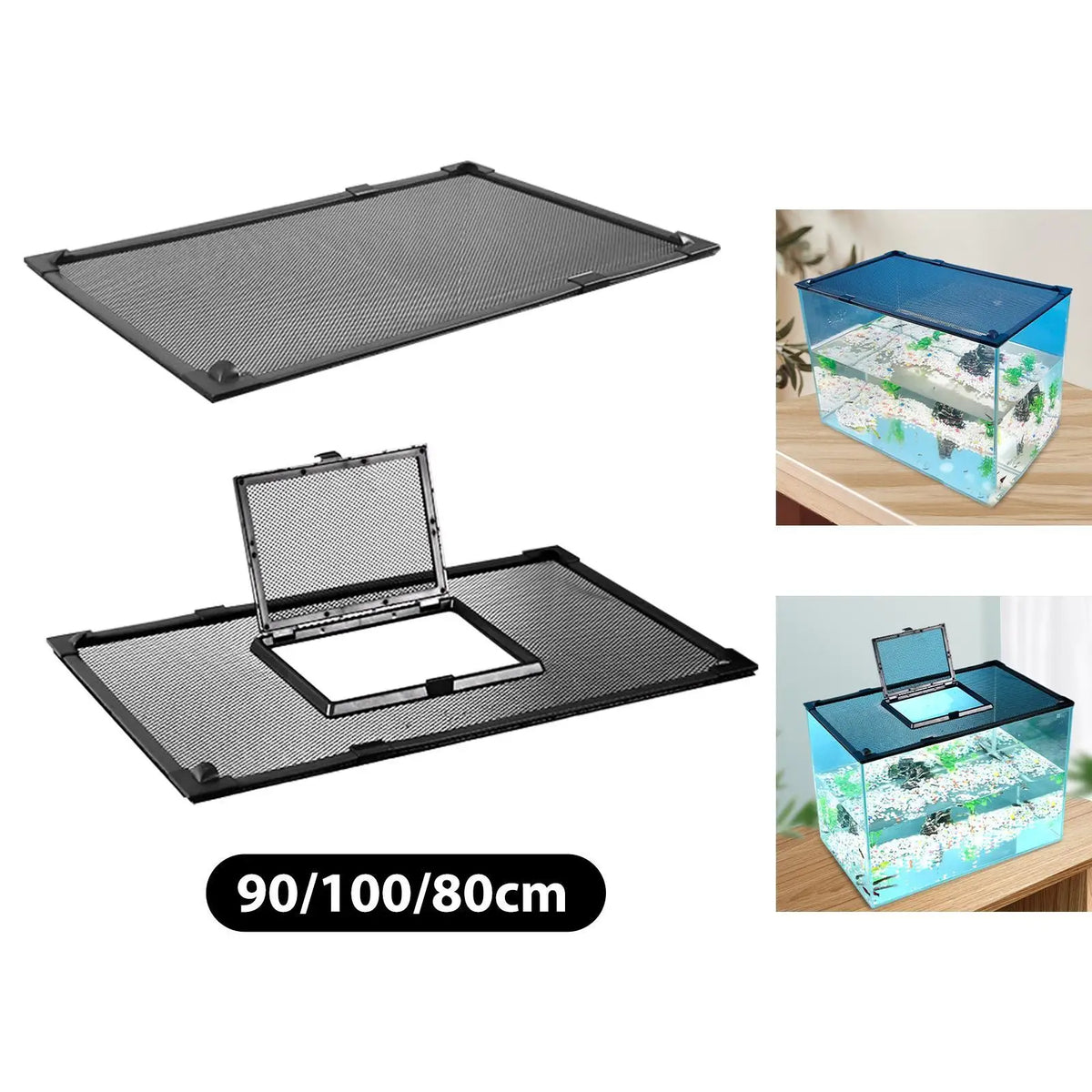 DIY Assembly Aquarium Net Cover Polyester Mesh Screen Top Lid Anti Escape Protector for Fish Tanks Quake