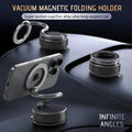 Car Magnetic Suction Cup Stand S-Shaped Foldable Adjustable Angle for Phones 360 Rotation Desk Dashboard Mount Home Travel Use Quake black