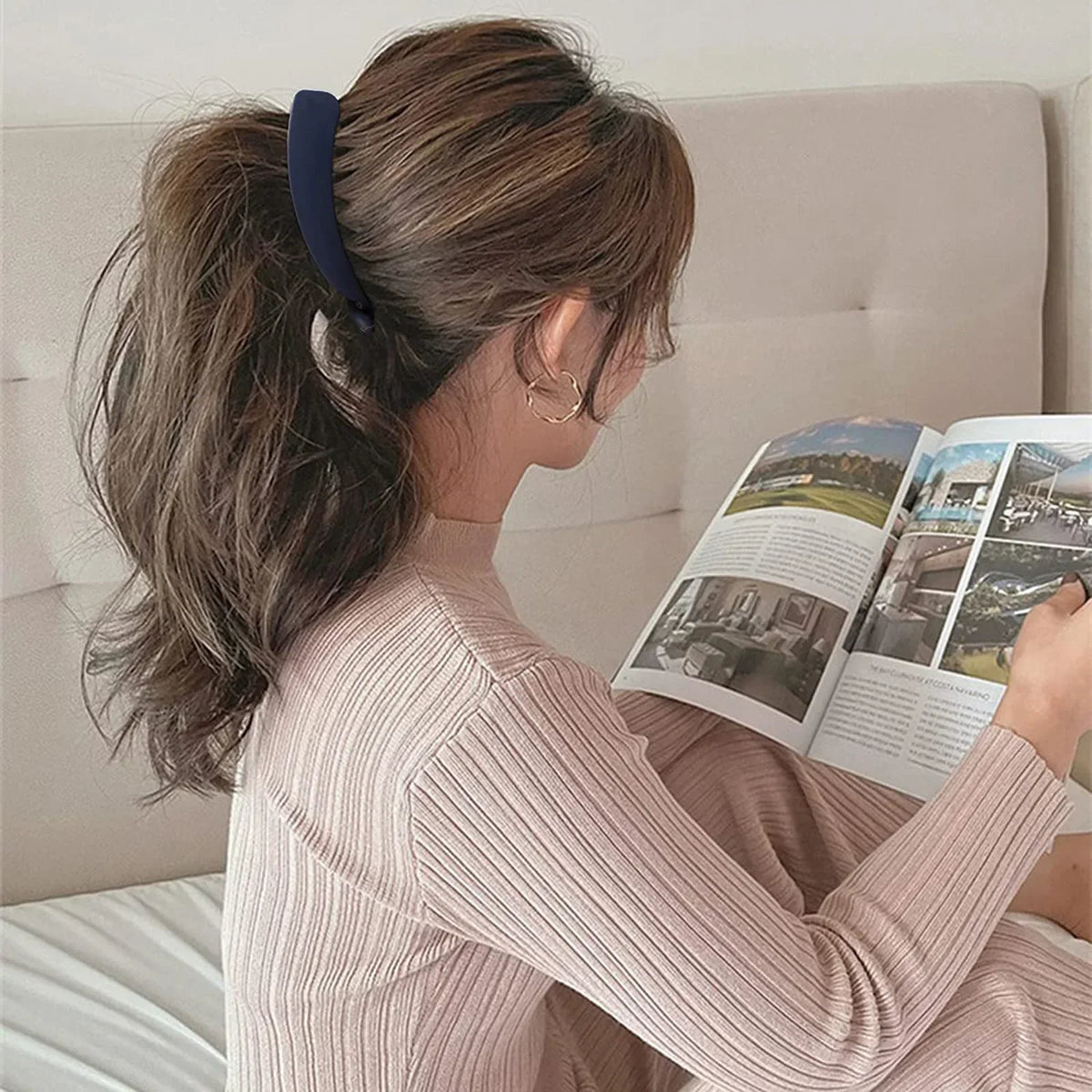 Solid Color Frosted Banana Clip Fashion Banana Ponytail Holder Korean Style Hair Clip Hairpins Barrettes Women Hair Accessories Quake