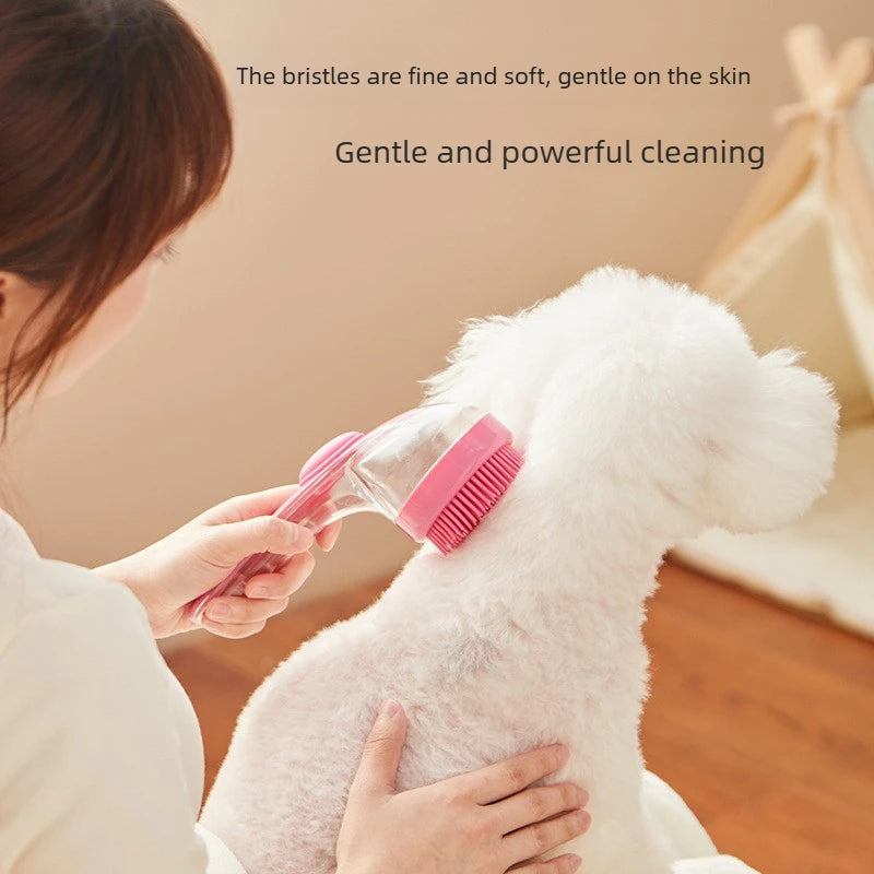 Multifunctional Liquid-filled Pet Bath Scrubber Massage Brush Cat Dog Grooming Comb Pet Shower Cleaning and Grooming Tool Quake