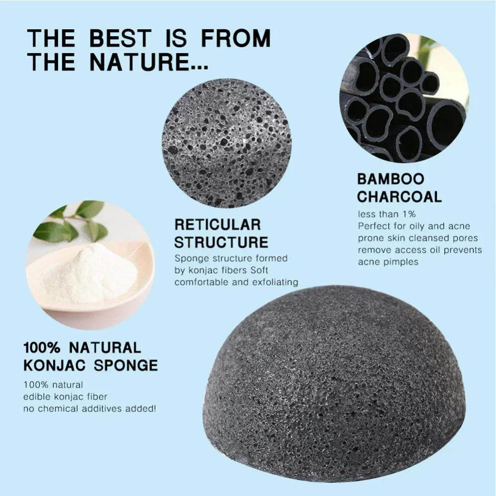 1Pc Puff Natural Cleanse Exfoliator Puff Face Cleaning Sponge Round Shape Konjac Face Washing Facial Tools Wholesale 2025 Quake