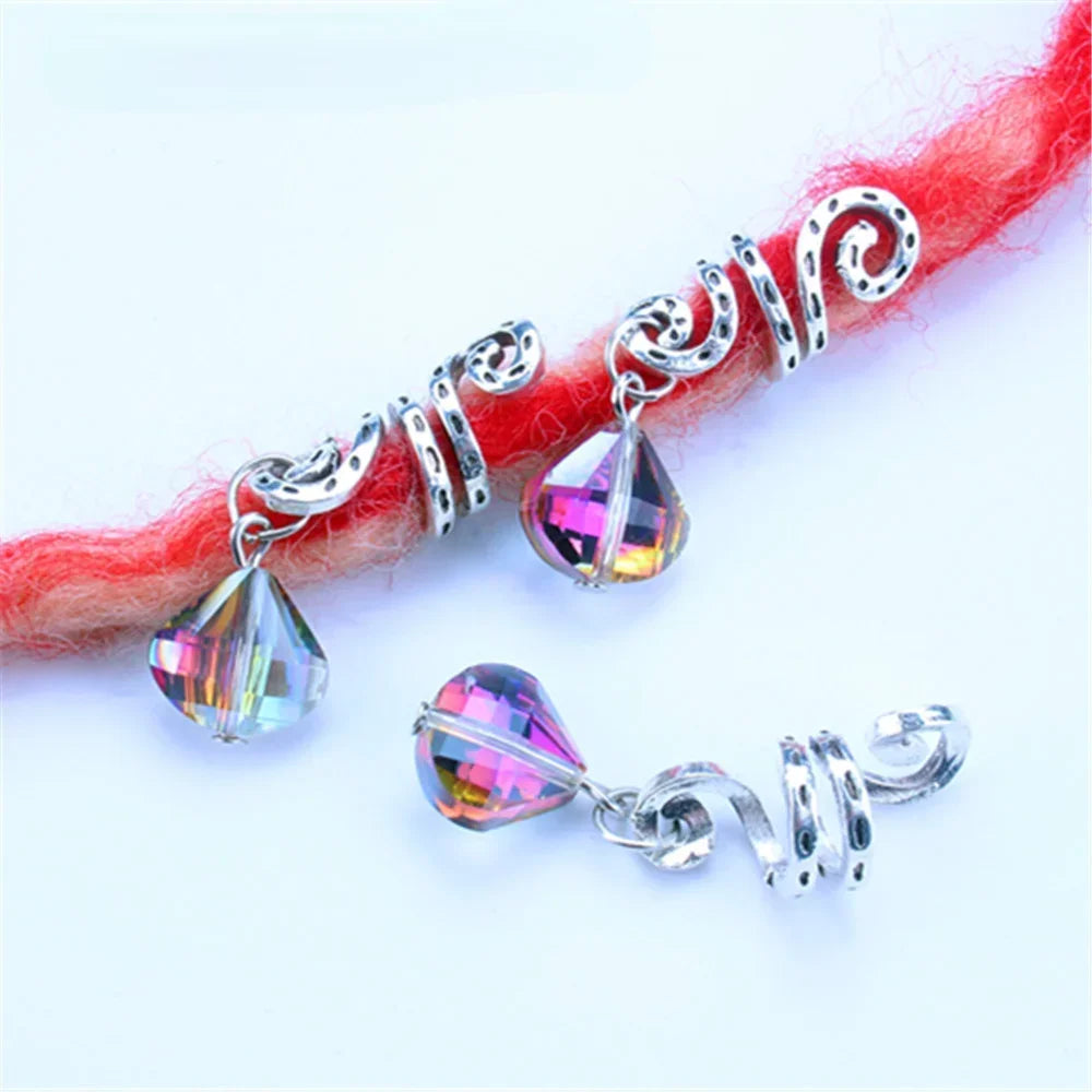 Hair Braided Wig Jewelry Hair Extension Rings Buckle Metal Hollow Out Iron Flower Tube Hair Ring Buckle Headdress Styling Rings Quake 5pcs LQ716-22
