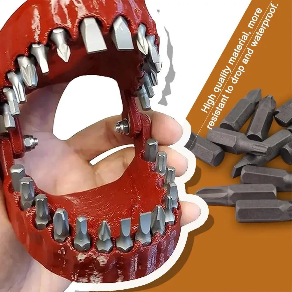 Funny Denture Drill Bit Holder for Screwdriver Teeth Model Screwdriver Bit Holder Fits 1/4 Inch Hex Bit Drive Bit Adapter Tools Quake