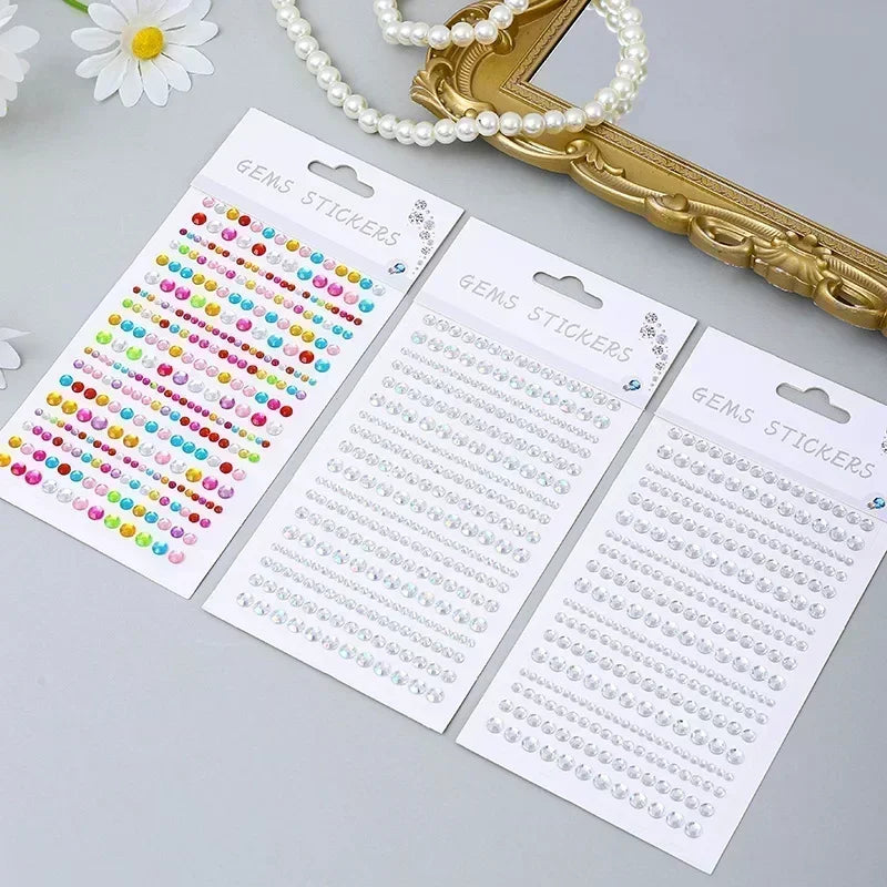 Rhinestone Face Sticker Diamond Party Eyes Makeup Bright Crystal Self-adhesive DIY Sticker Girls Face Decoration Sticker Quake