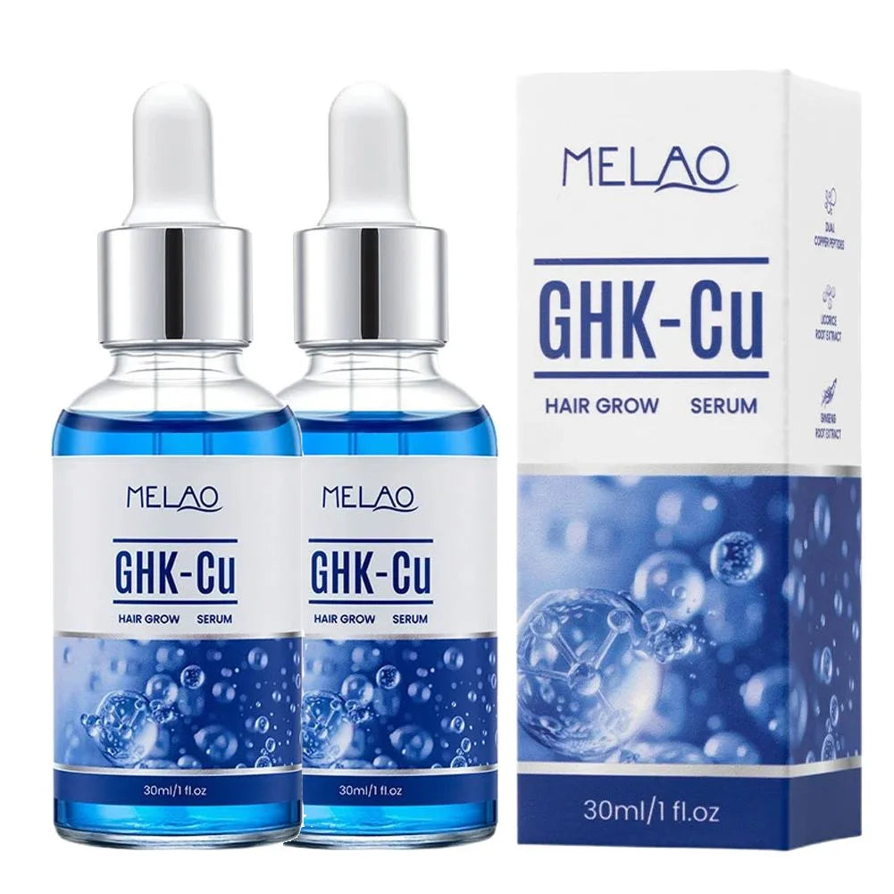 Copper Peptide Hair Serum Ghk-Cu Peptide for Hair Growth Scalp Moisturizer Advanced Regrowth Treatment Root Strengthen Hair Oil Quake 2PCS