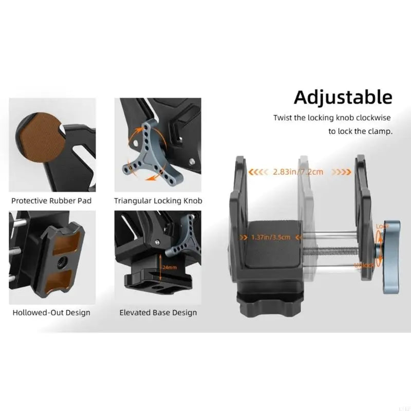 Lightweight Aluminum Alloy Clamp Adapter Tripod Mount For Multi Device Compatibility And Secure Stabilizing Photography K1KF Quake