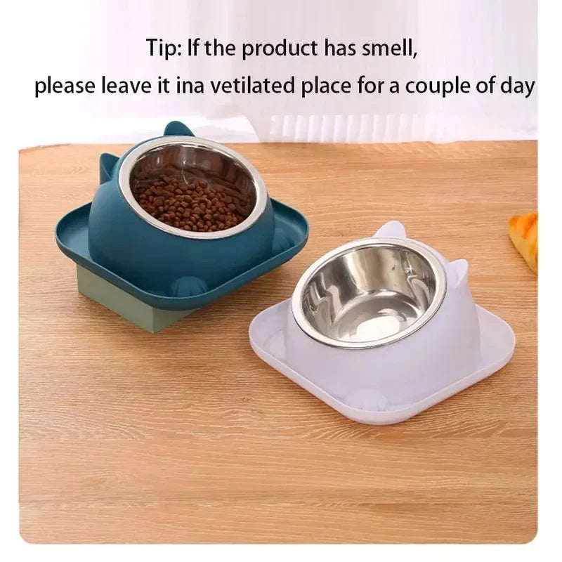 Anti-Tipping Fun Cat Dog Bowl Tilted Non-Slip Anti-Ant Water Added Pet Feeding Bowl Quake