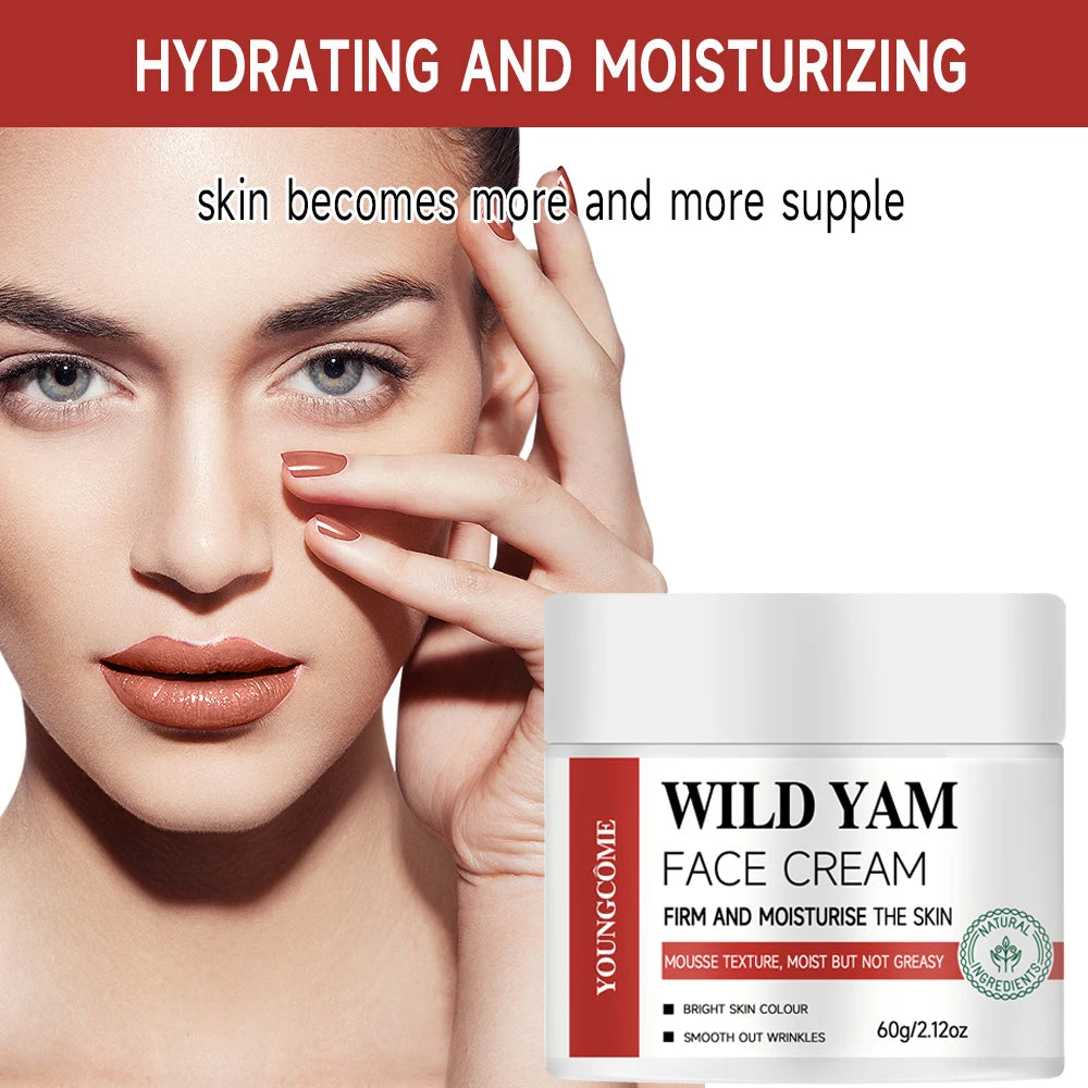 YOUNGCOME Anti-aging Wild Yam Cream with Yam Extract Suitable for All Skin Types Soothing and Moisturizing Skin Care for Women Quake