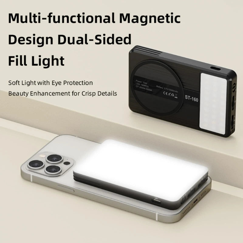 Multiple Corner Phone Camera Light 1/4" Screw Mount 180° Turn Modifiable Light For Content Creation K1KF Quake